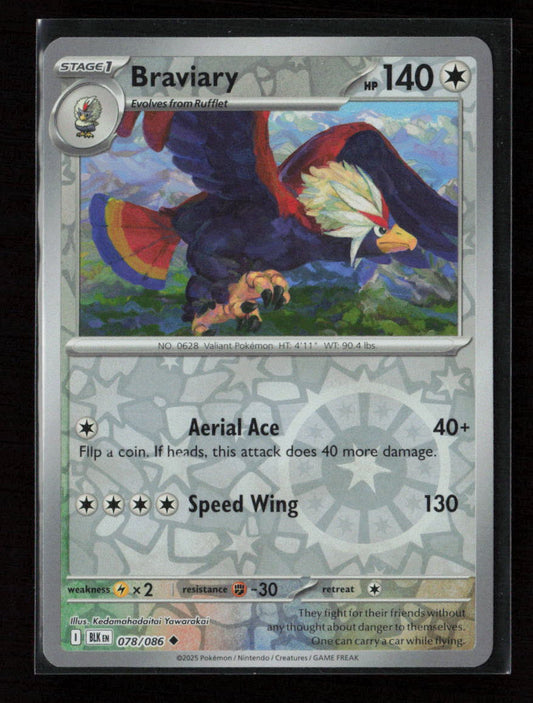 Braviary Uncommon SV: Black Bolt 078/086 NM