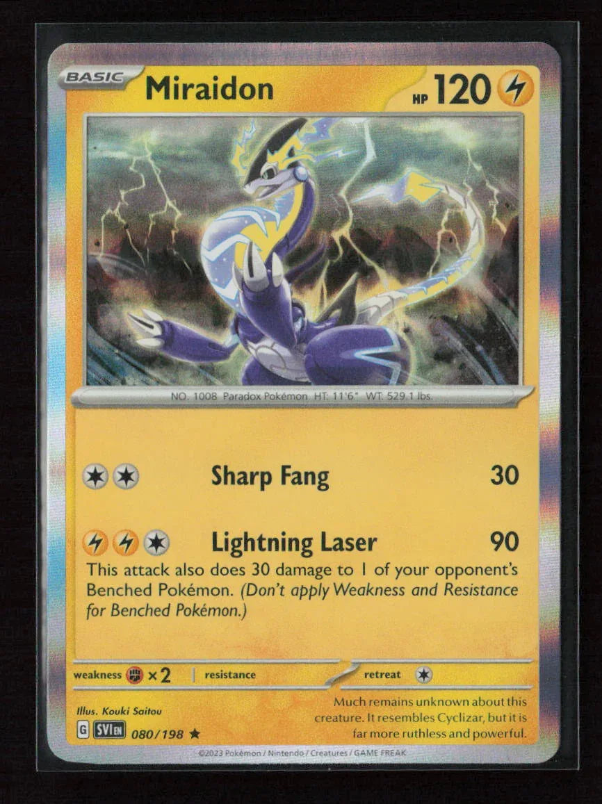 Miraidon Rare SV01: Scarlet & Violet Base Set 080/198 NM - Kang's Collectibles