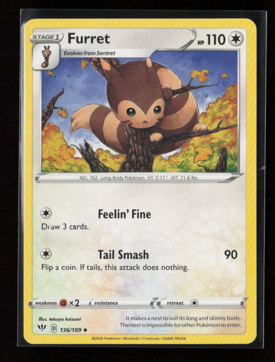 Furret Uncommon SWSH03: Darkness Ablaze 136/189 LP