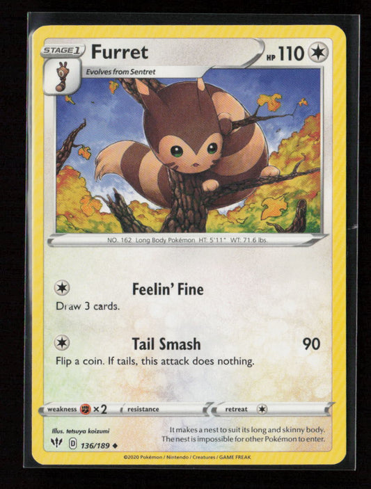 Furret Uncommon SWSH03: Darkness Ablaze 136/189 LP