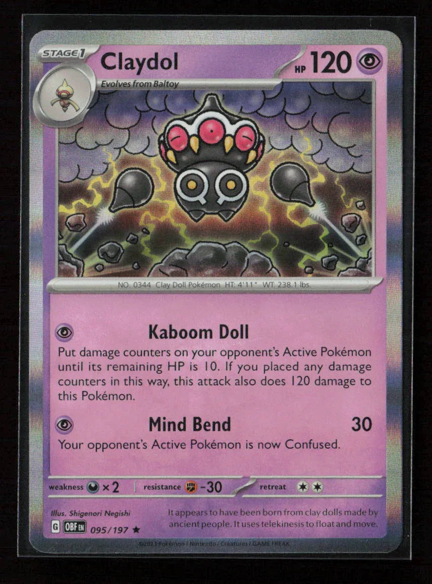 Claydol Rare SV03: Obsidian Flames 095/197 NM - Kang's Collectibles