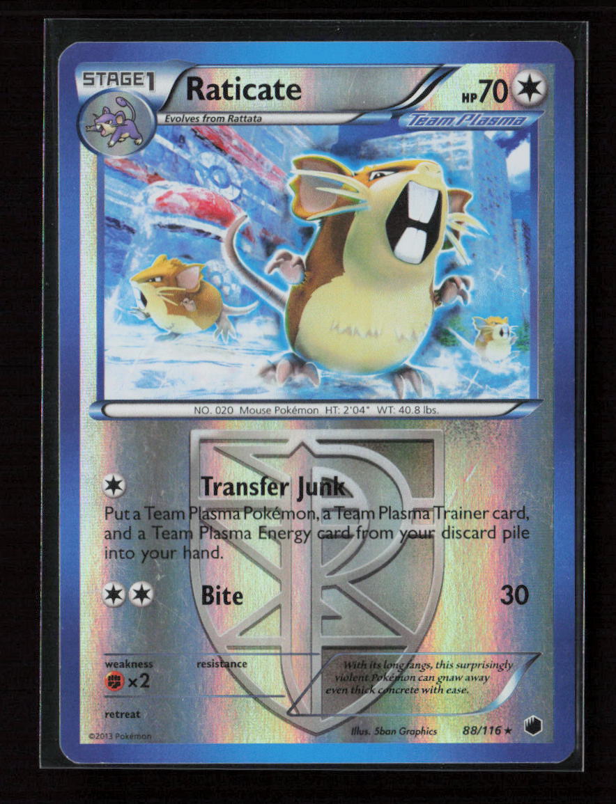 Raticate (Team Plasma) Rare Plasma Freeze 88/116 LP