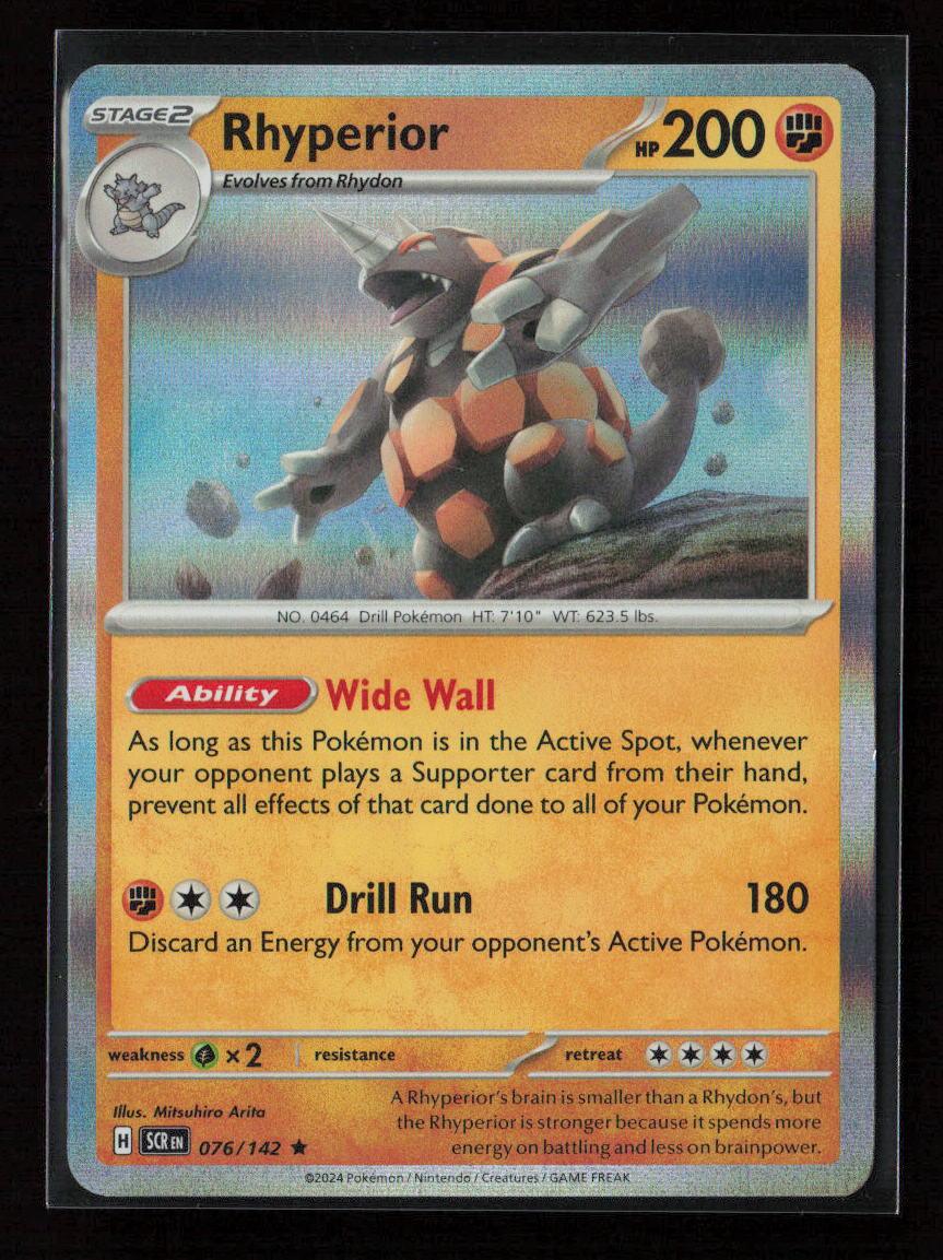 Rhyperior Rare SV07: Stellar Crown 076/142 NM - Kang's Collectibles