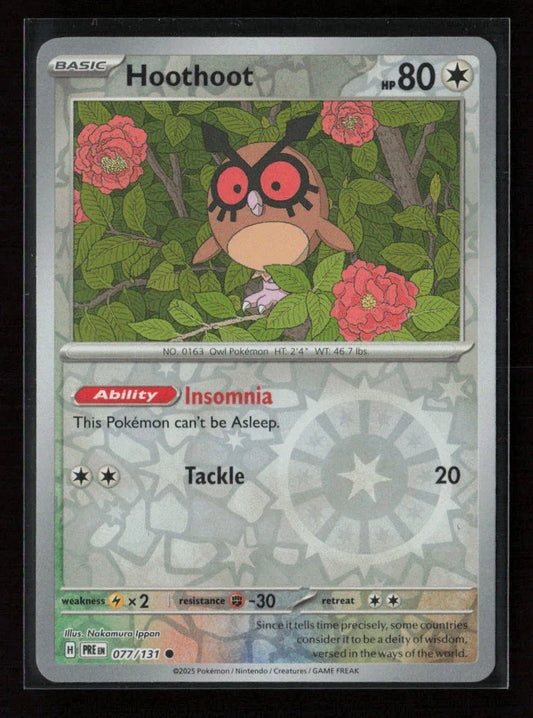 Hoothoot Common SV: Prismatic Evolutions 077/131 NM - Kang's Collectibles