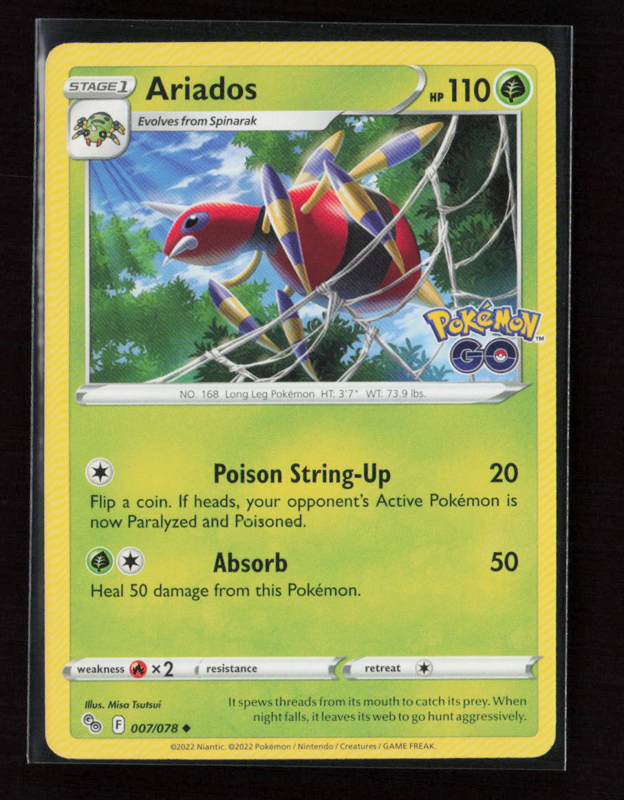Ariados Uncommon Pokemon GO 007/078 LP