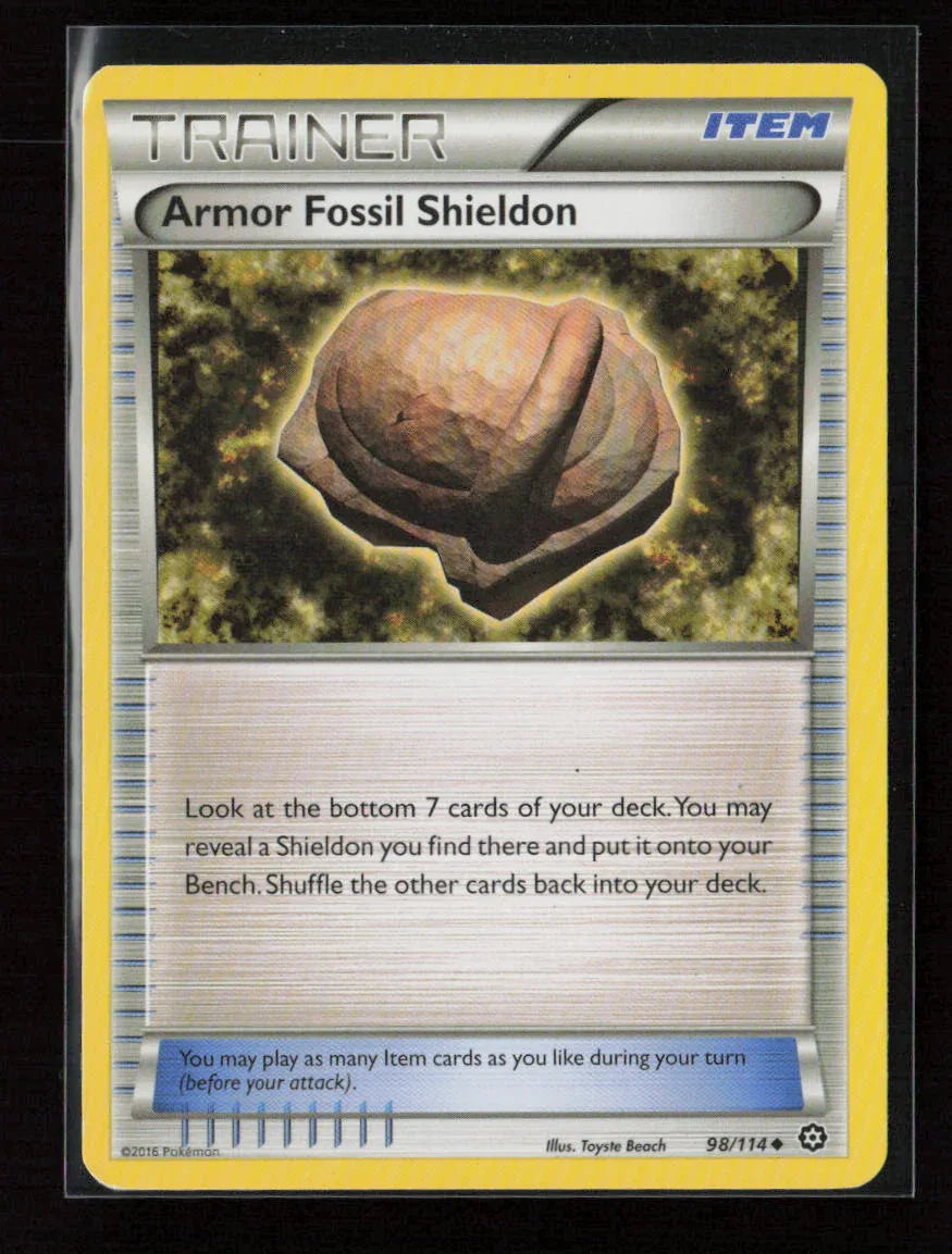 Armor Fossil Shieldon Uncommon XY - Steam Siege 98/114 LP - Kang's Collectibles