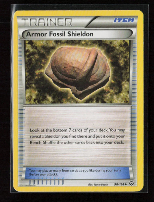 Armor Fossil Shieldon Uncommon XY - Steam Siege 98/114 LP - Kang's Collectibles
