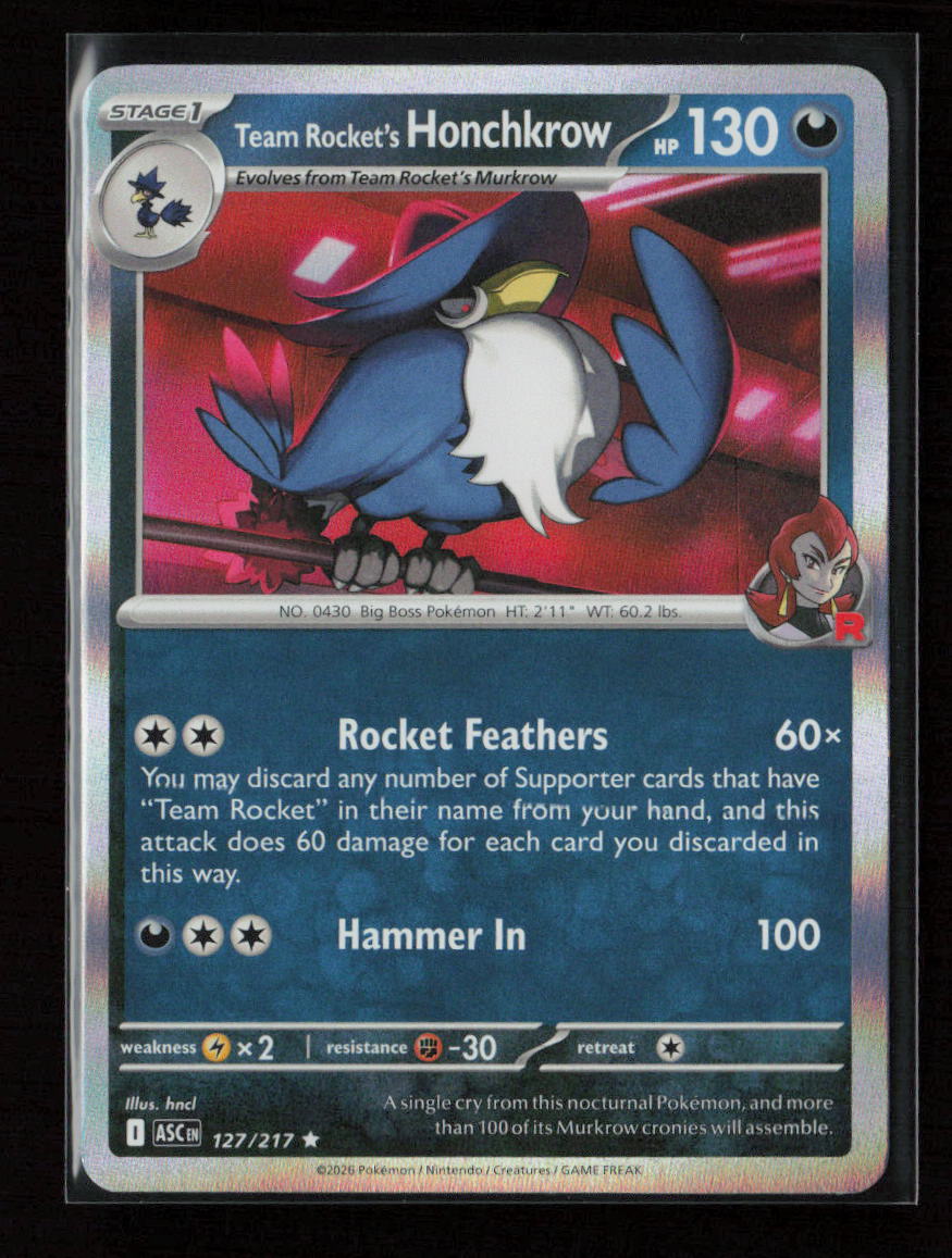 Team Rocket's Honchkrow Rare ME: Ascended Heroes 127/217 NM