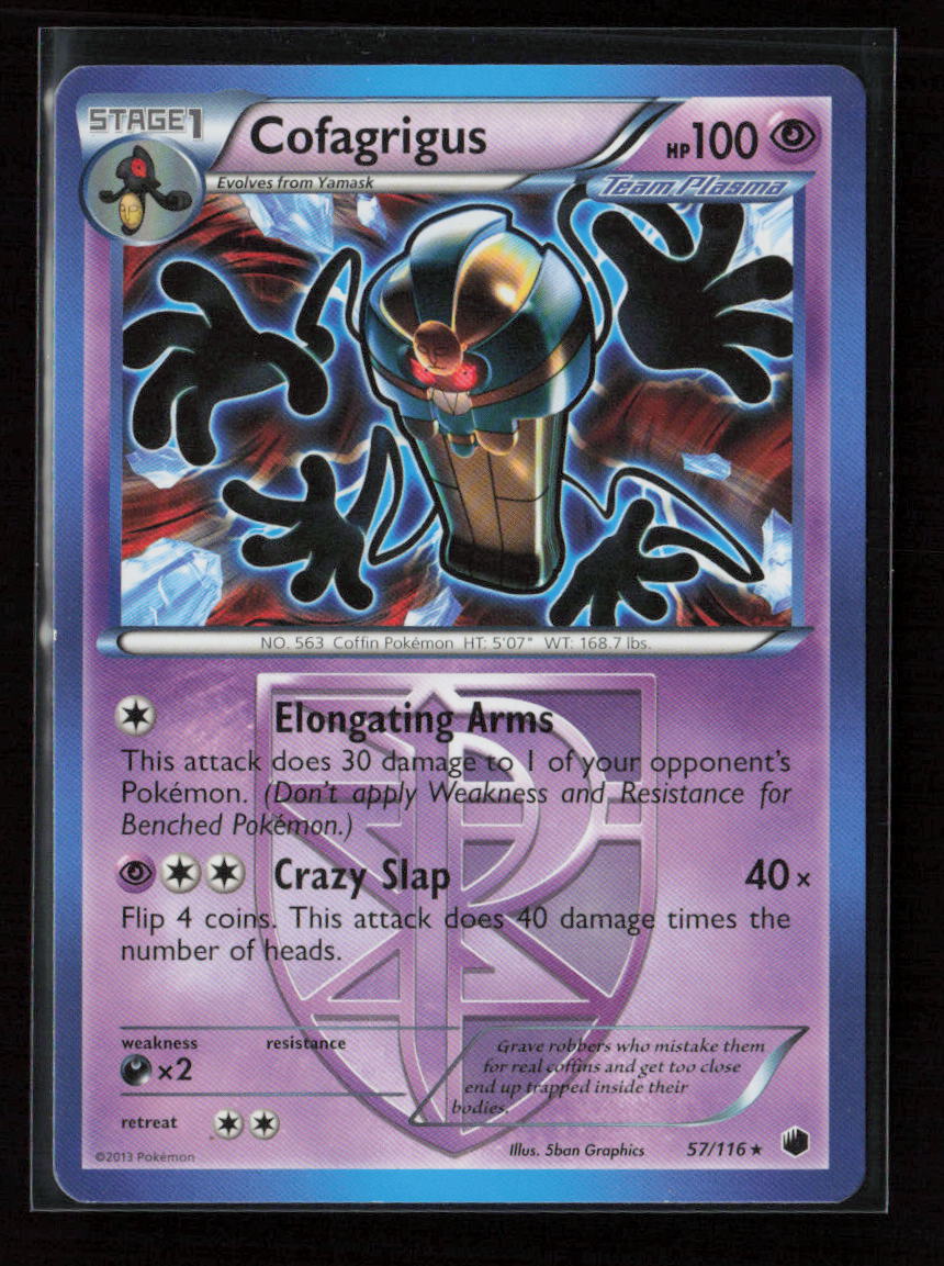 Cofagrigus (Team Plasma) (57) Rare Plasma Freeze 57/116 LP