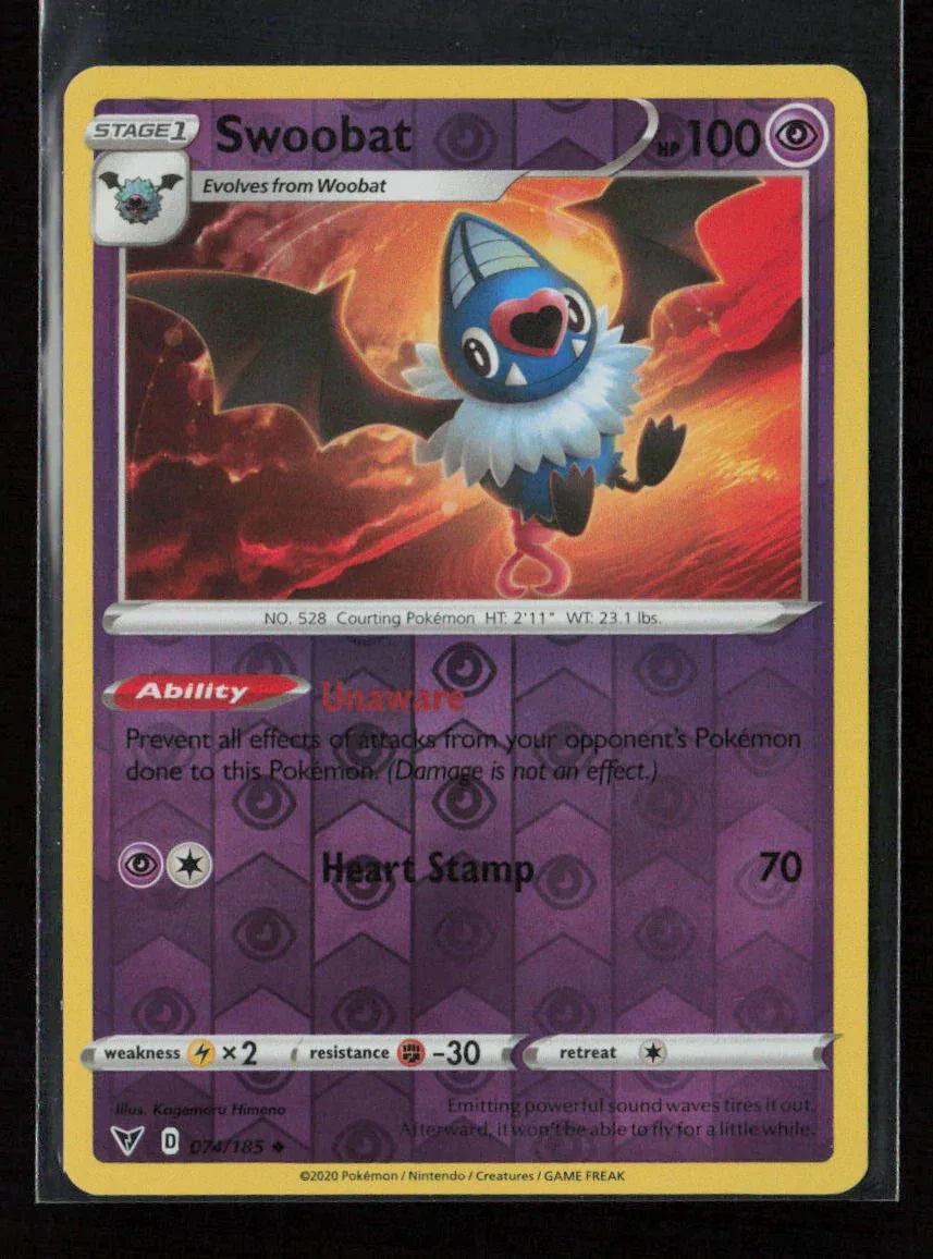 Swoobat Uncommon SWSH04: Vivid Voltage 074/185 LP - Kang's Collectibles