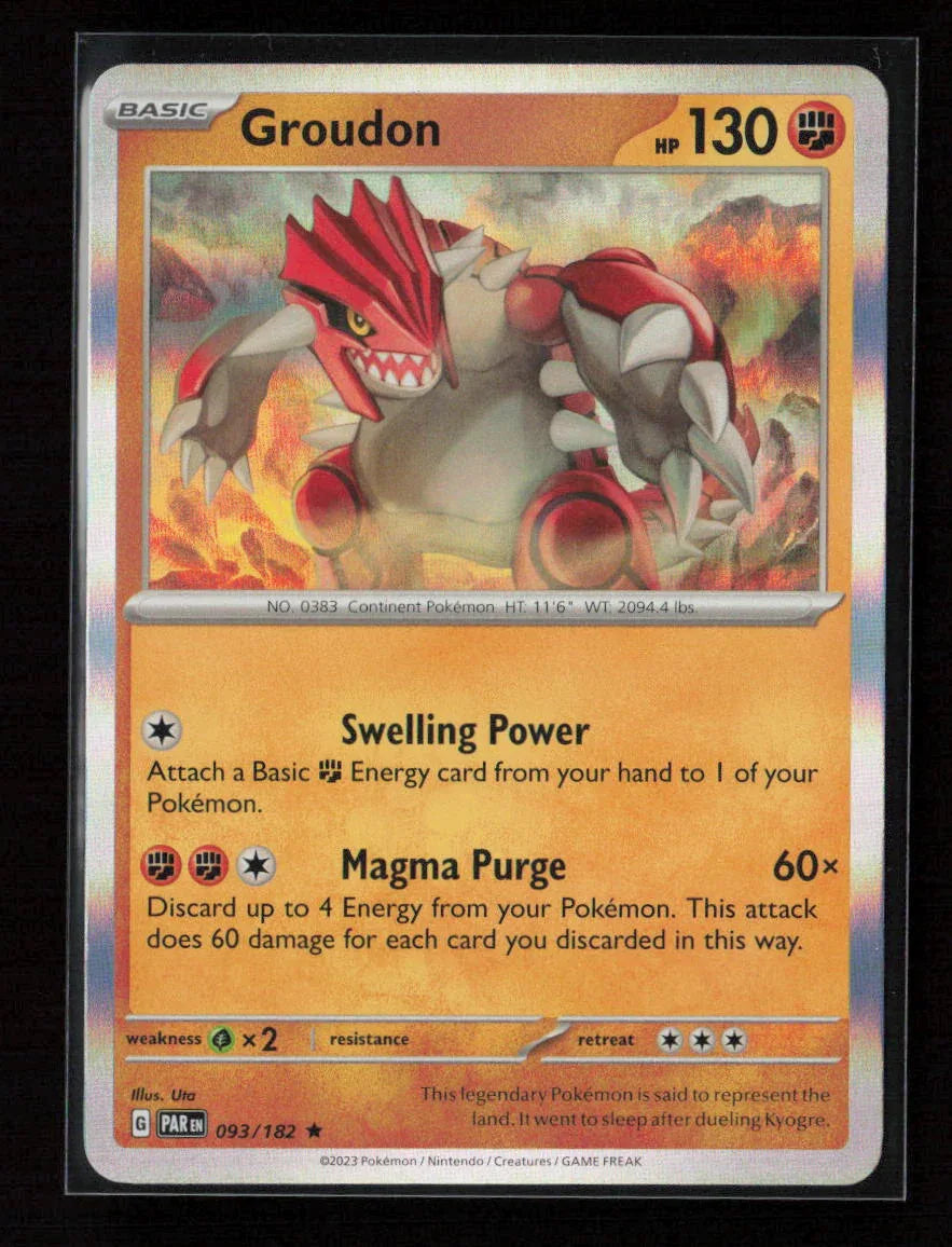 Groudon Rare SV04: Paradox Rift 093/182 NM - Kang's Collectibles
