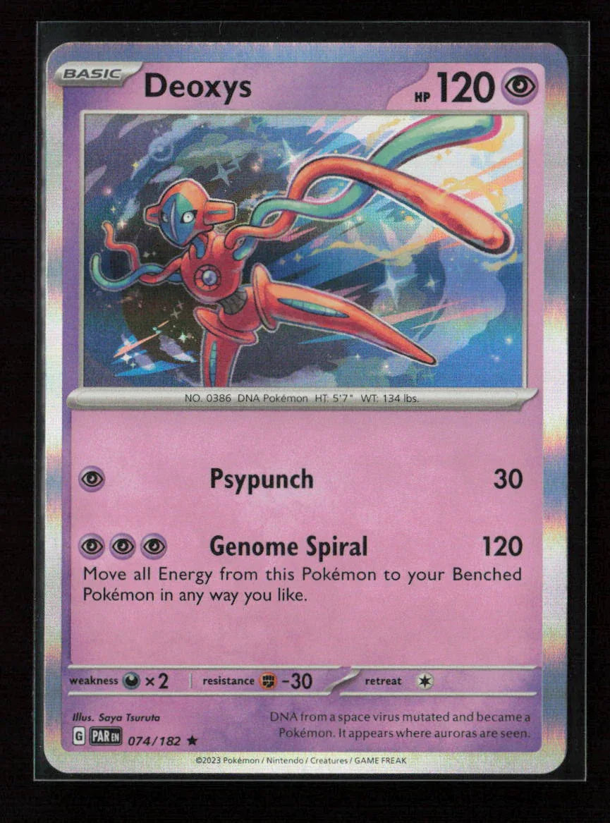Deoxys Rare SV04: Paradox Rift 074/182 NM - Kang's Collectibles