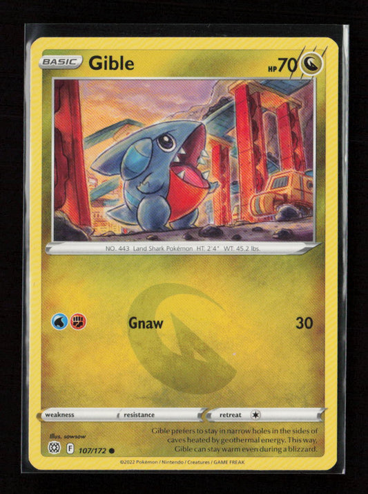 Gible Common SWSH09: Brilliant Stars 107/172 LP