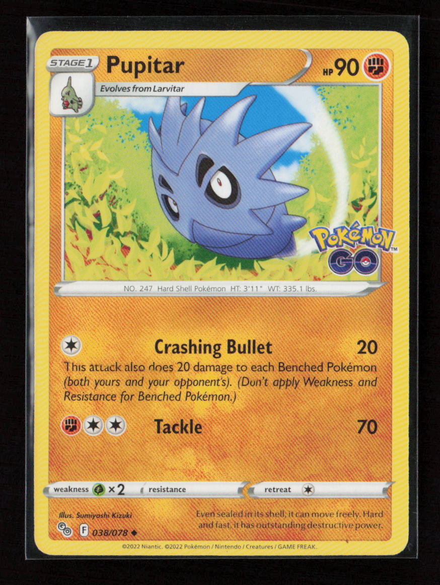 Pupitar Uncommon Pokemon GO 038/078 LP