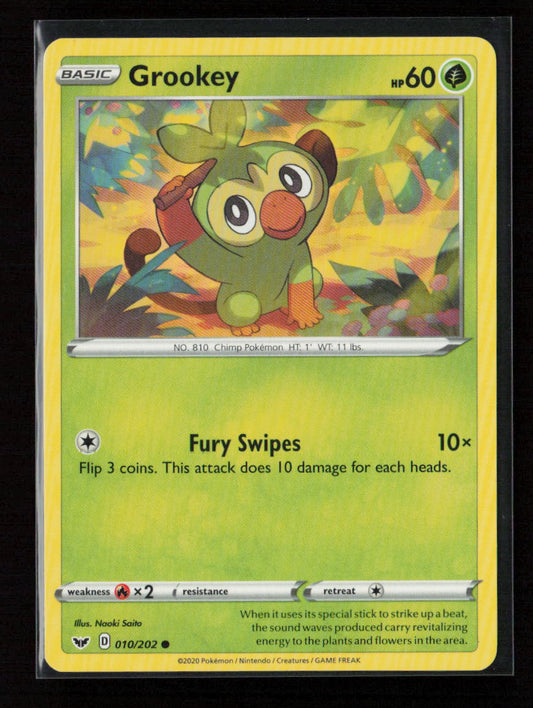 Grookey (010) Common SWSH01: Sword & Shield Base Set 010/202 LP