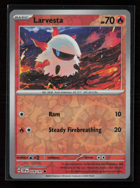 Larvesta - Common SV08: Surging Sparks 024/191 NM - Kang's Collectibles