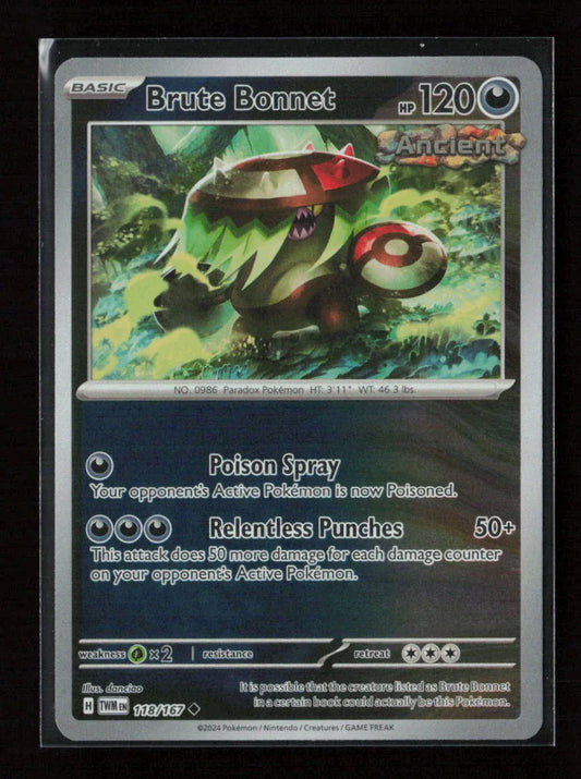 Brute Bonnet Uncommon SV06: Twilight Masquerade 118/167 NM - Kang's Collectibles