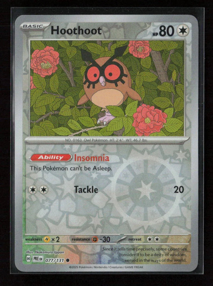 Hoothoot Common SV: Prismatic Evolutions 077/131 NM - Kang's Collectibles