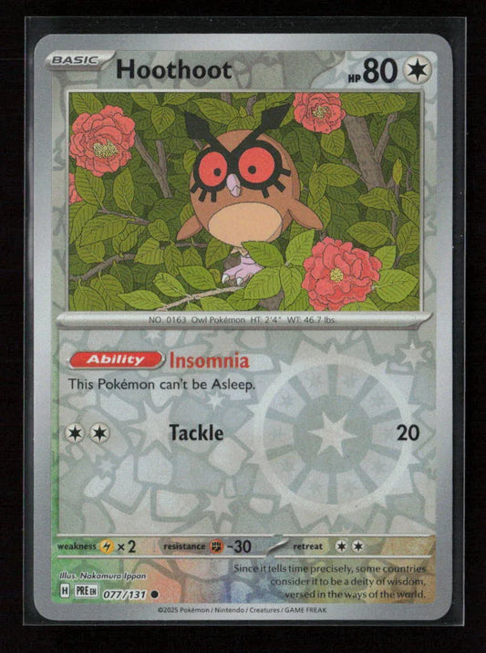 Hoothoot Common SV: Prismatic Evolutions 077/131 NM - Kang's Collectibles