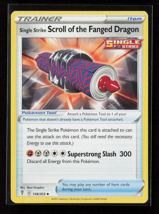 Single Strike Scroll of the Fanged Dragon Uncommon SWSH07: Evolving Skies 158/203 LP