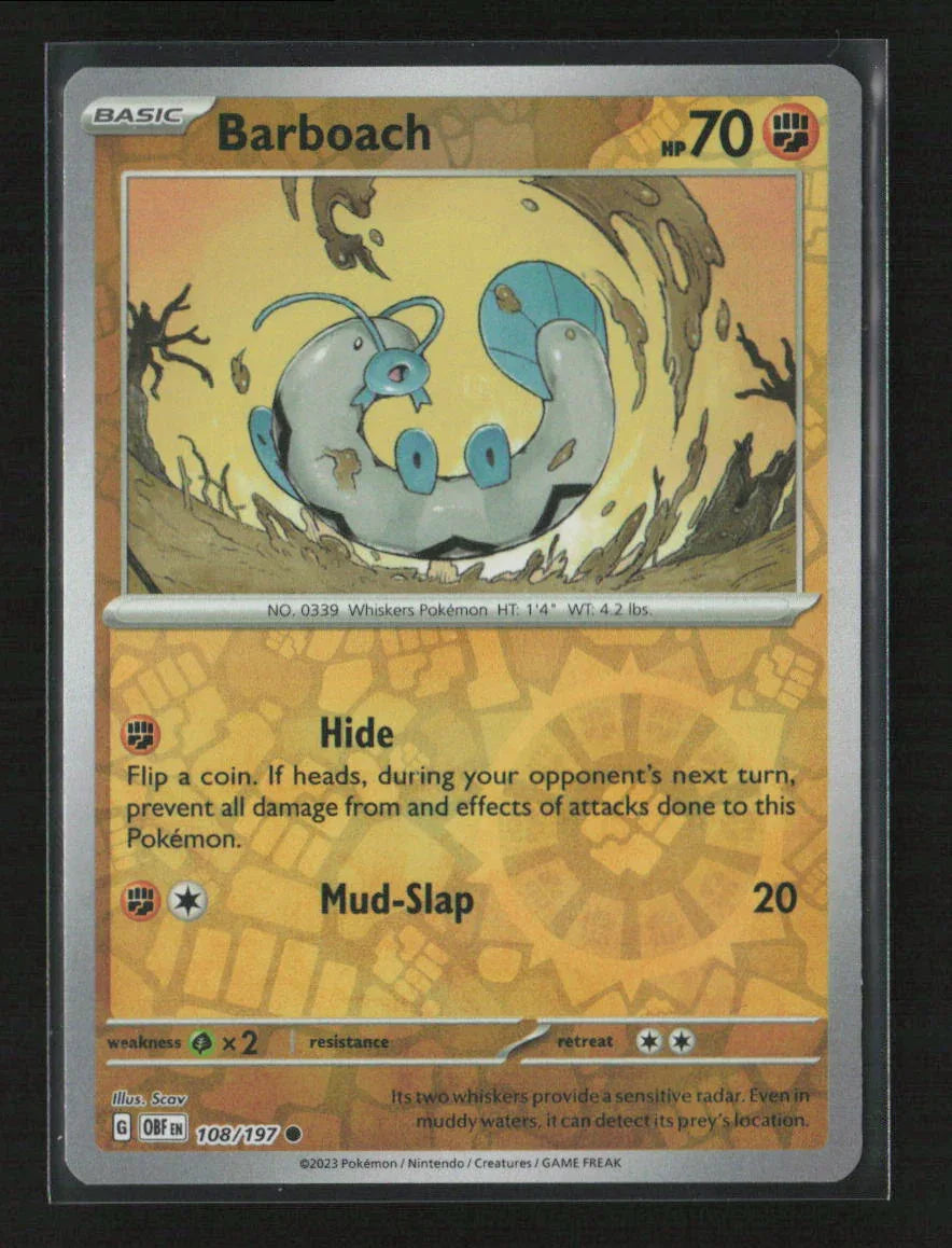 Barboach Common SV03: Obsidian Flames 108/197 NM - Kang's Collectibles
