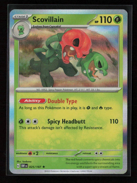 Scovillain Rare SV03: Obsidian Flames 025/197 NM - Kang's Collectibles