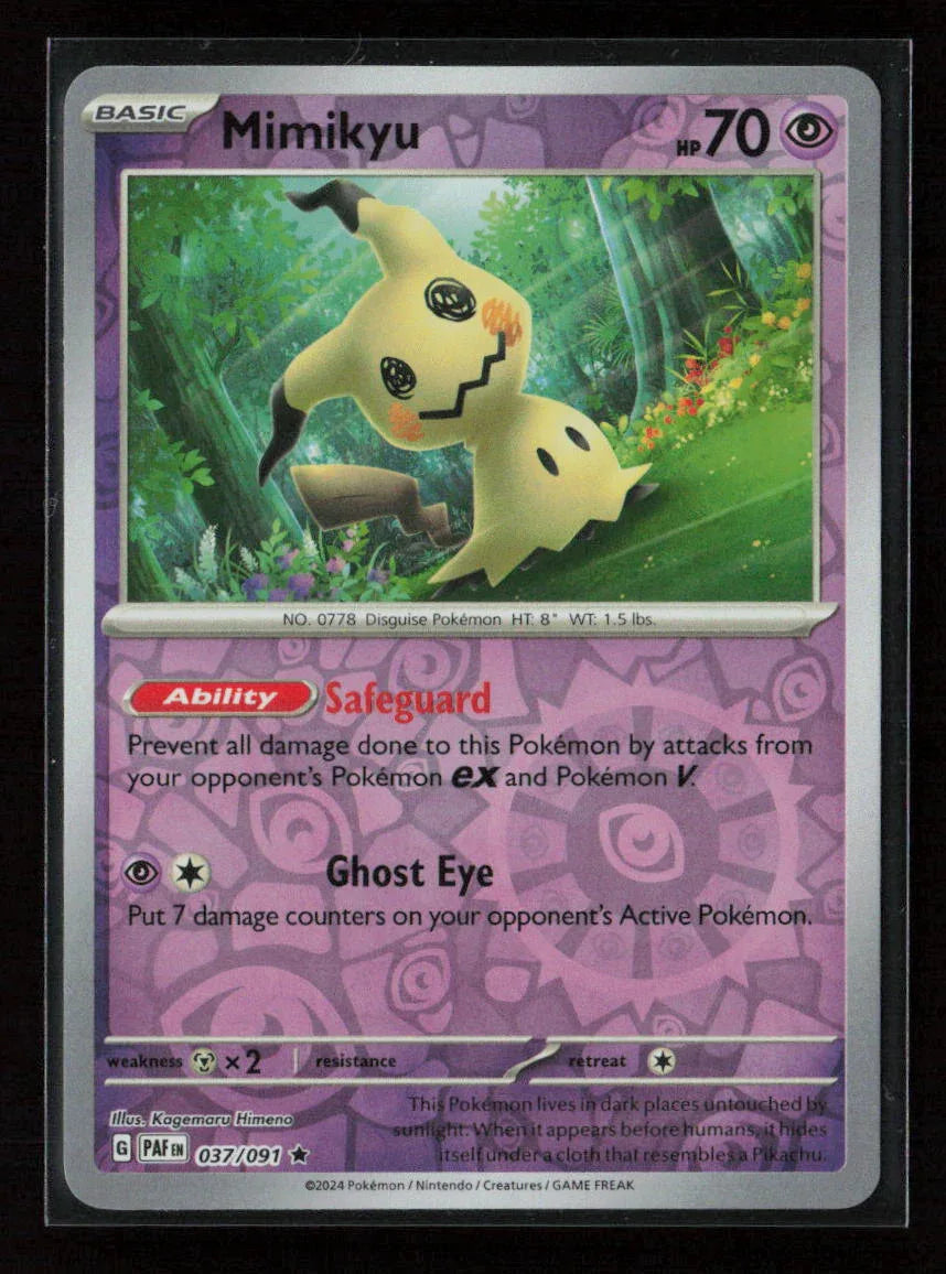 Mimikyu - Rare SV: Paldean Fates 037/091 NM - Kang's Collectibles