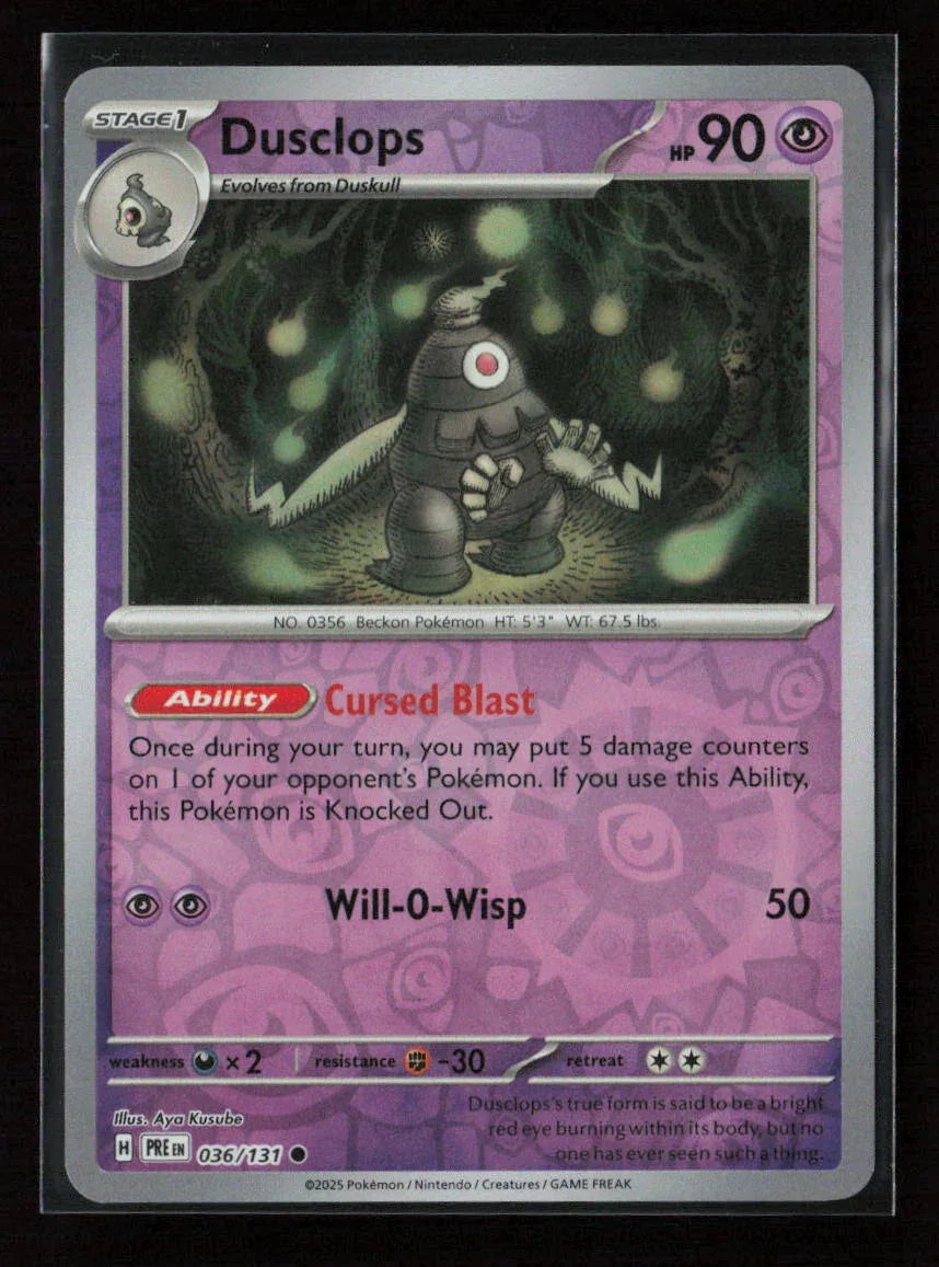 Dusclops Common SV: Prismatic Evolutions 036/131 NM - Kang's Collectibles
