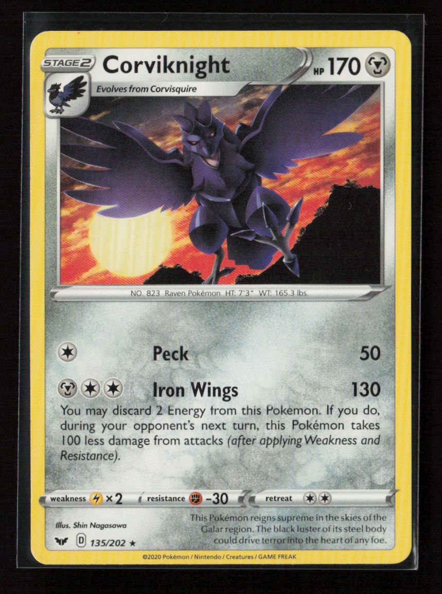 Corviknight Rare SWSH01: Sword & Shield Base Set 135/202 LP