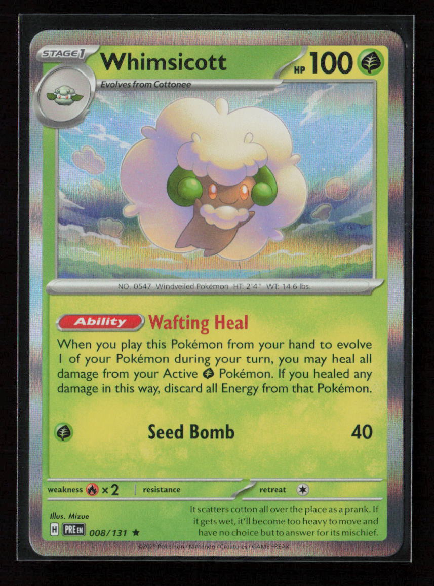 Whimsicott Rare SV: Prismatic Evolutions 008/131 NM
