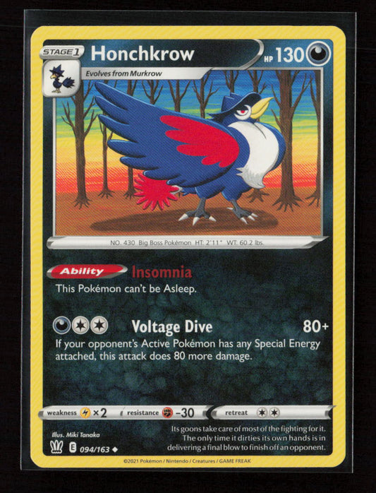 Honchkrow Uncommon SWSH05: Battle Styles 094/163 LP
