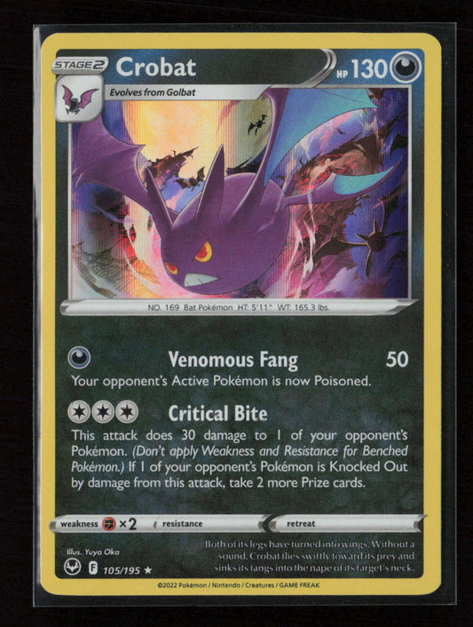 Crobat Holo Rare SWSH12: Silver Tempest 105/195 LP