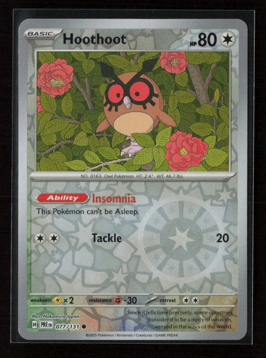 Hoothoot Common SV: Prismatic Evolutions 077/131 NM - Kang's Collectibles