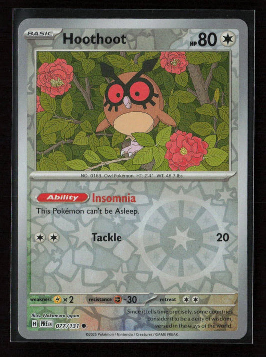 Hoothoot Common SV: Prismatic Evolutions 077/131 NM - Kang's Collectibles