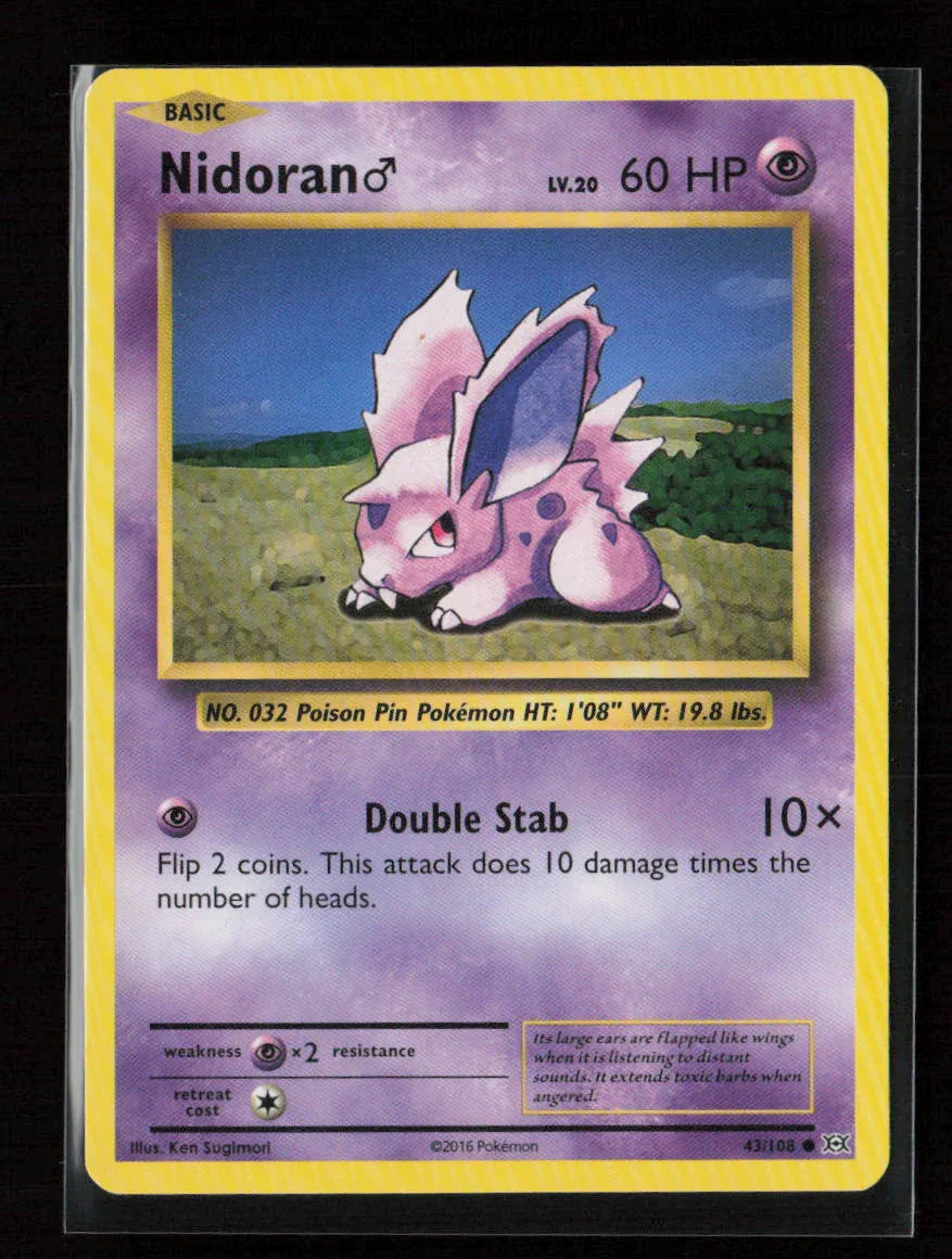 Nidoran M Common XY - Evolutions 43/108 LP - Kang's Collectibles