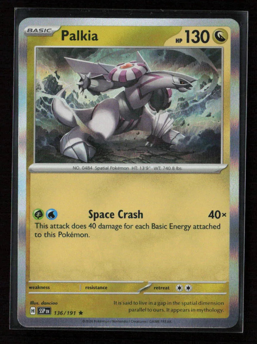 Palkia Rare SV08: Surging Sparks 136/191 NM - Kang's Collectibles