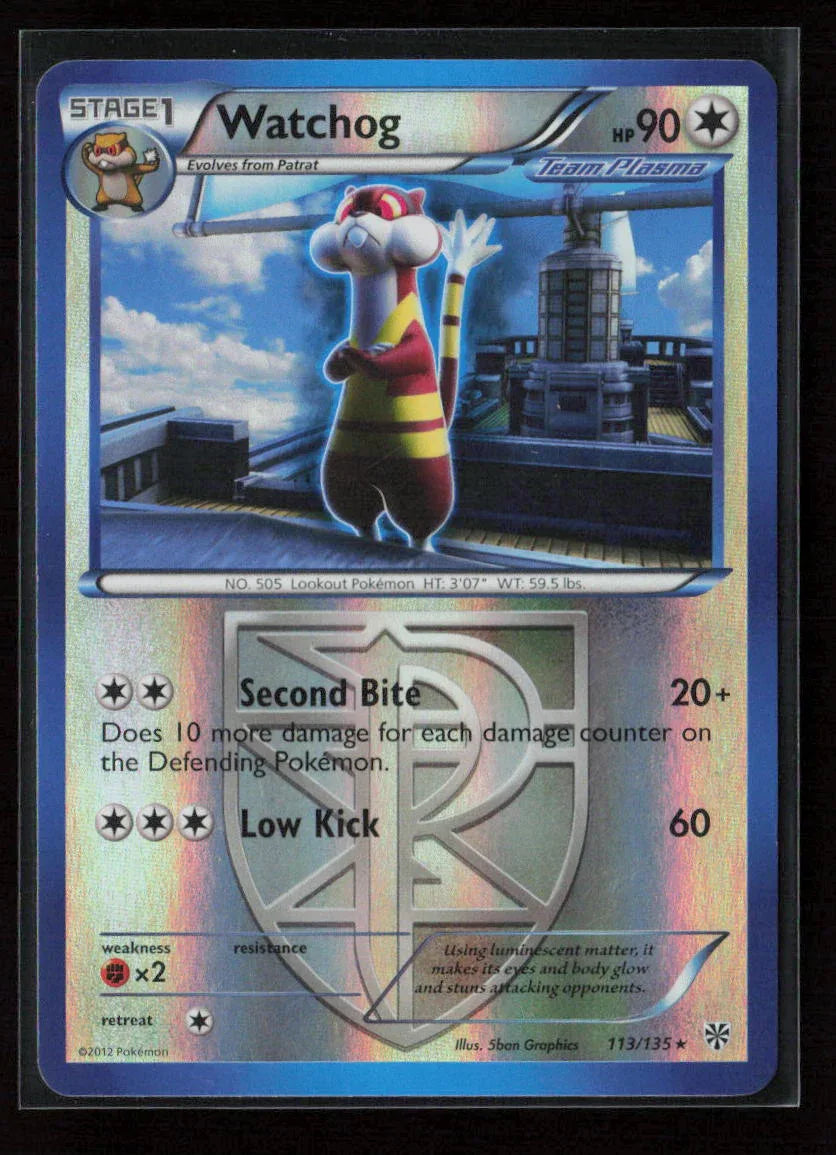 Watchog (Team Plasma) (113) Rare Plasma Storm 113/135 LP - Kang's Collectibles