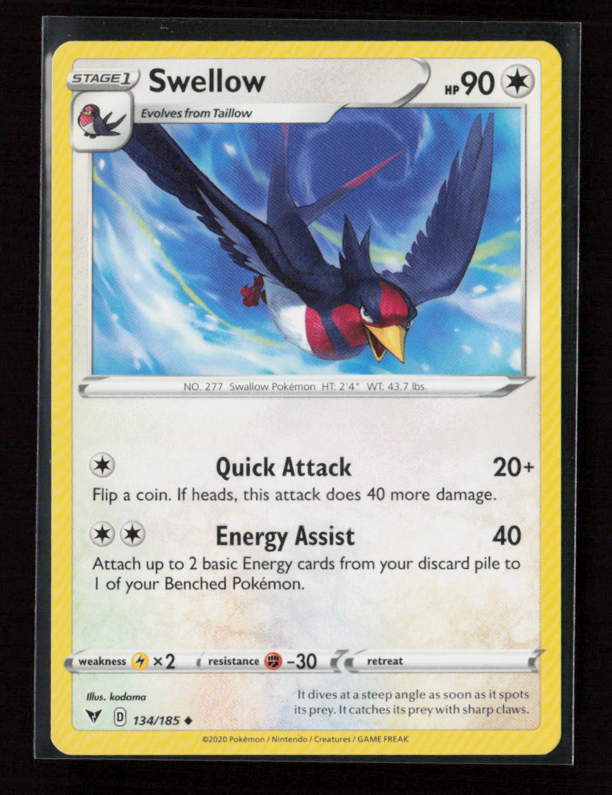 Swellow Uncommon SWSH04: Vivid Voltage 134/185 LP