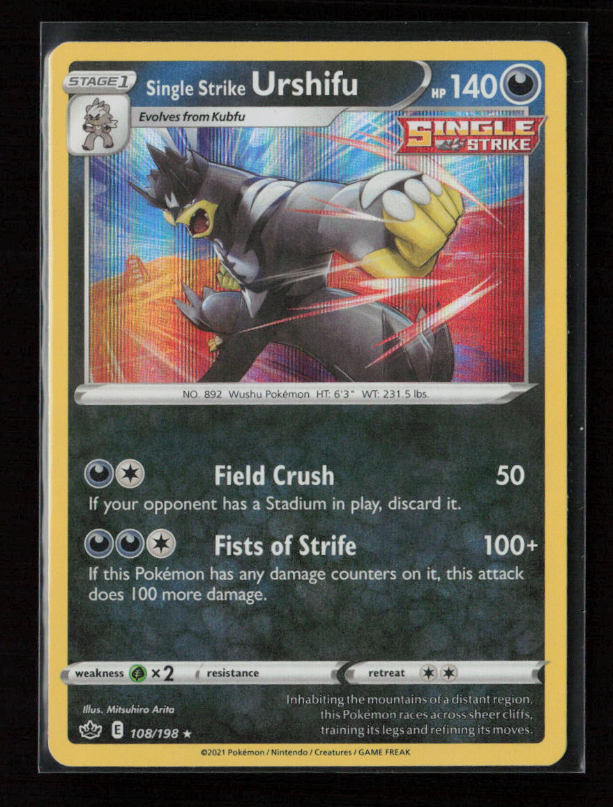 Single Strike Urshifu Holo Rare SWSH06: Chilling Reign 108/198 NM